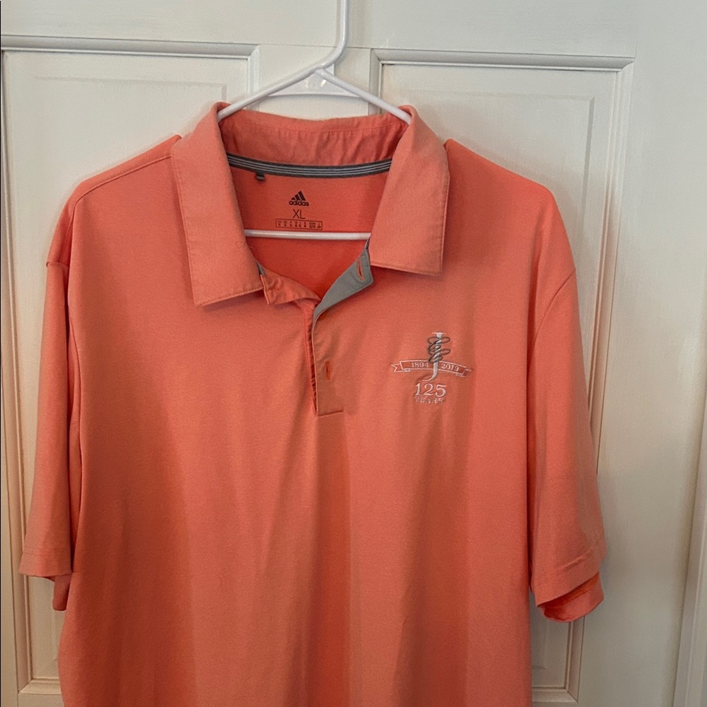 Adidas Men's Vibrant Orange Polo Shirt